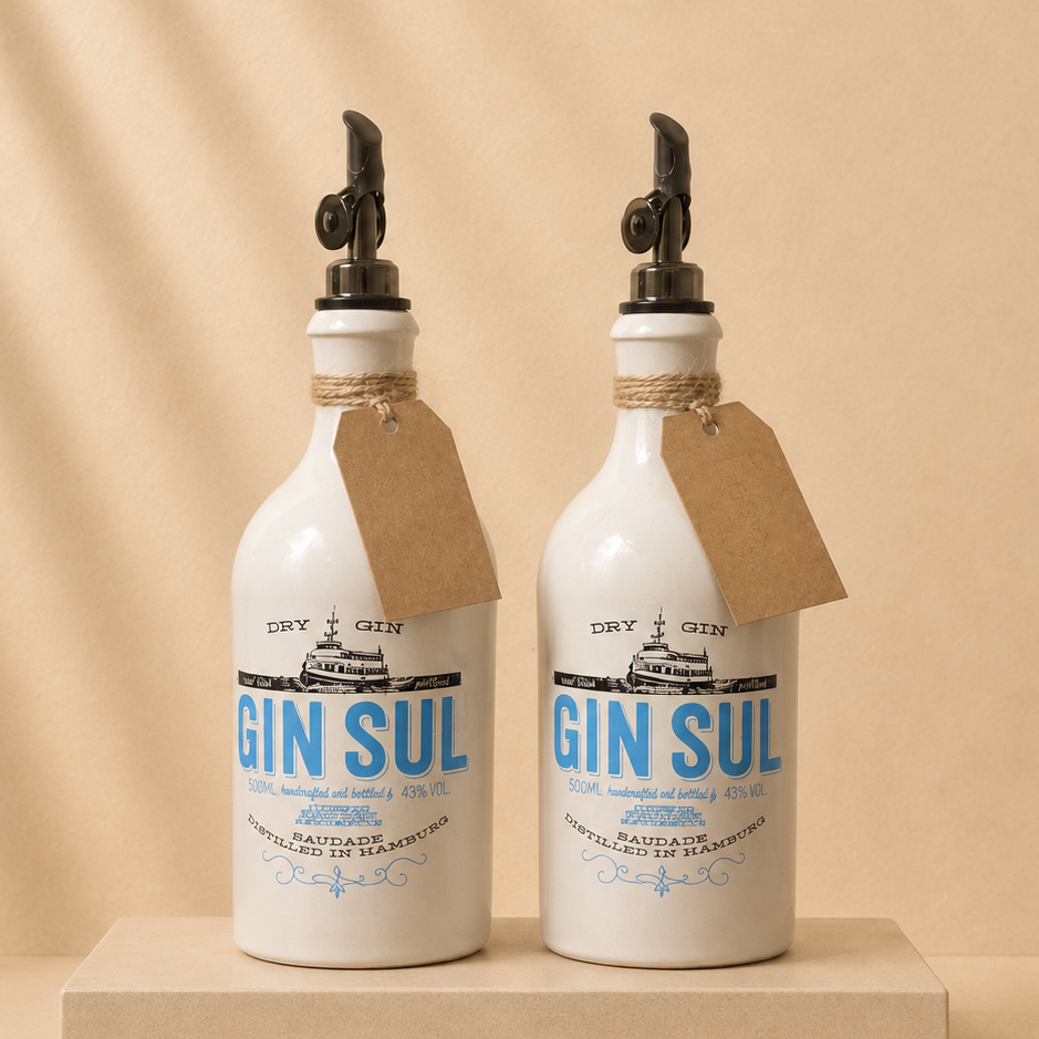 Elegante Flaschen für Essig und Öl im Gin-Design - 500 ml